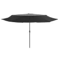 Parasol de jardin avec mât en métal 390 cm anthracite