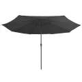 Parasol de jardin avec mât en métal 390 cm anthracite