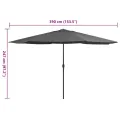 Parasol de jardin avec mât en métal 390 cm anthracite