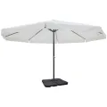Parasol de jardin avec base portable aluminium blanc