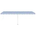 Auvent automatique sur pied 600x350 cm Bleu/Blanc