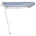 Auvent automatique sur pied 600x350 cm Bleu/Blanc