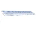 Auvent automatique sur pied 600x350 cm Bleu/Blanc