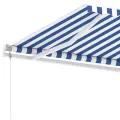 Auvent automatique sur pied 600x350 cm Bleu/Blanc