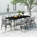 Ensemble à manger de jardin 9 pcs Gris