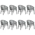 Ensemble à manger de jardin 9 pcs Gris