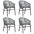 Ensemble à manger de jardin 5 pcs Gris
