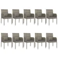 Ensemble à manger jardin 11 pcs avec coussins noir et gris