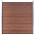 Ensemble de clôture WPC 5 Carré + 1 Incliné 965 x 186 cm Marron