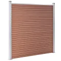Ensemble de clôture WPC 5 Carré + 1 Incliné 965 x 186 cm Marron