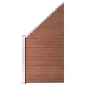 Ensemble de clôture WPC 5 Carré + 1 Incliné 965 x 186 cm Marron