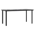 Ensemble à manger de jardin 7 pcs Noir Rotin PVC