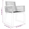 Ensemble à manger de jardin 7 pcs Noir Rotin PVC