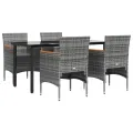 Ensemble à manger de jardin et coussins 5pcs Gris/noir