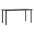 Ensemble à manger de jardin et coussins 5pcs Gris/noir