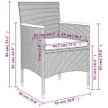 Ensemble à manger de jardin et coussins 5pcs Gris/noir