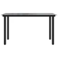 Table à dîner de jardin Noir 200x100x74cm Acier et verre trempé