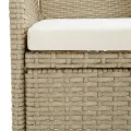 Ensemble à manger de jardin coussins 5 pcs Beige/noir