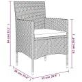 Ensemble à manger de jardin coussins 5 pcs Beige/noir