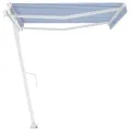 Auvent automatique sur pied 450x350 cm Bleu/Blanc