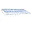 Auvent automatique sur pied 450x350 cm Bleu/Blanc