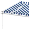 Auvent automatique sur pied 450x350 cm Bleu/Blanc