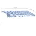 Auvent automatique sur pied 450x350 cm Bleu/Blanc