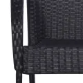 Ensemble à manger de jardin 7 pcs Noir Résine tressée