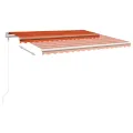 Auvent automatique rétractable poteaux 4,5x3,5 m Orange marron