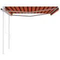 Auvent automatique rétractable poteaux 4,5x3,5 m Orange marron