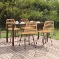 Ensemble à manger de jardin 5pcs Résine tressée