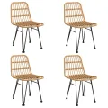 Ensemble à manger de jardin 5pcs Résine tressée