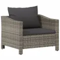 Salon de jardin 7 pcs avec coussins Gris Résine tressée