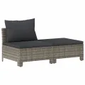Salon de jardin 7 pcs avec coussins Gris Résine tressée