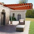 Auvent automatique sur pied 450x350 cm Orange/marron
