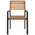 Chaises de jardin empilables lot de 4 bois d'acacia et métal