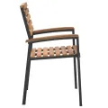 Chaises de jardin empilables lot de 4 bois d'acacia et métal