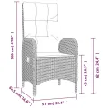Ensemble à manger jardin 9pcs et coussins noir résine tressée