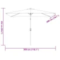 Parasol d'extérieur avec mât en métal 300x200 cm taupe