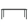 Ensemble à manger de jardin coussins 7pcs Gris et noir