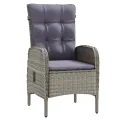 Ensemble à manger de jardin et coussins 9 pcs Gris et noir