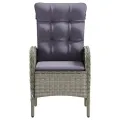 Ensemble à manger de jardin et coussins 9 pcs Gris et noir