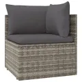 Salon de jardin 5 pcs avec coussins Gris Résine tressée