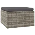 Salon de jardin 5 pcs avec coussins Gris Résine tressée
