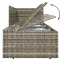Salon de jardin 5 pcs avec coussins Gris Résine tressée