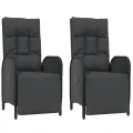 Ensemble à manger jardin 9pcs et coussins noir résine tressée
