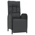 Ensemble à manger jardin 9pcs et coussins noir résine tressée