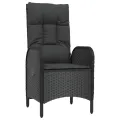 Ensemble à manger jardin 9pcs et coussins noir résine tressée