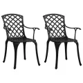 Ensemble de bistro 3 pcs Aluminium coulé Noir