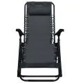 Chaise pliable de terrasse Noir Textilène